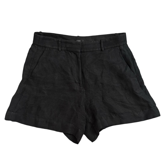 J.Crew Linen Blend Black Dress Shorts Size 8 
High Rise Summer Tailored Style - Picture 1 of 7